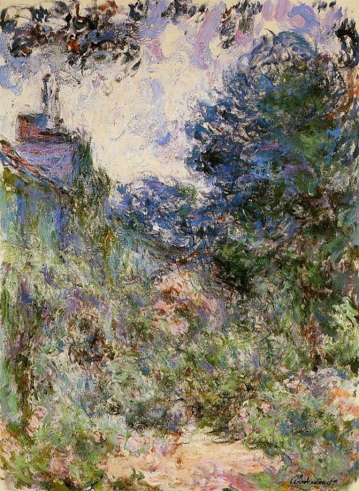 Claude Monet Peinture à l'huile - La Maison vue de la Roseraie III