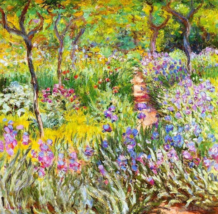 Claude Monet Peinture à l'huile - Le jardin des iris à Giverny