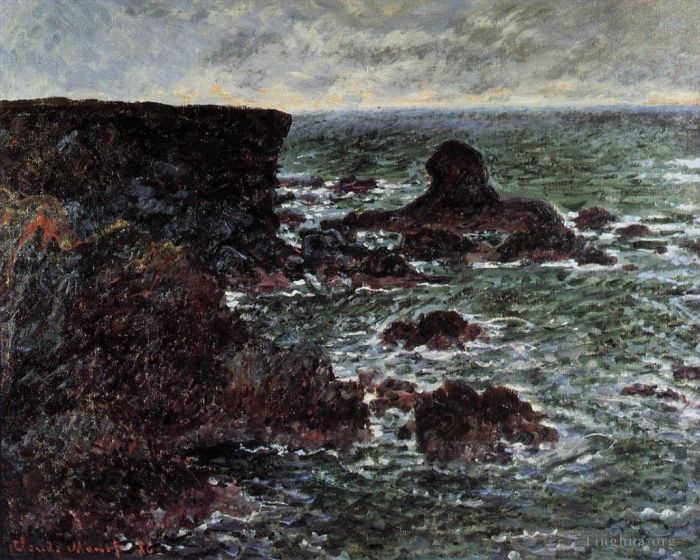 Claude Monet Peinture à l'huile - Le Rocher du Lion BelleIleenMer