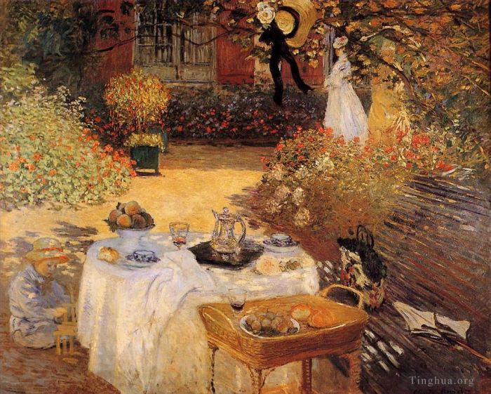 Claude Monet Peinture à l'huile - Le panneau décoratif du déjeuner