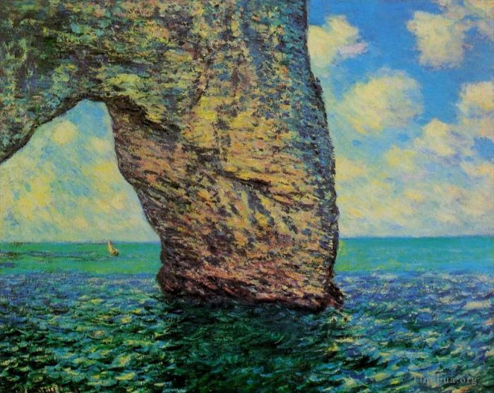Claude Monet Peinture à l'huile - Le Manneport à marée haute