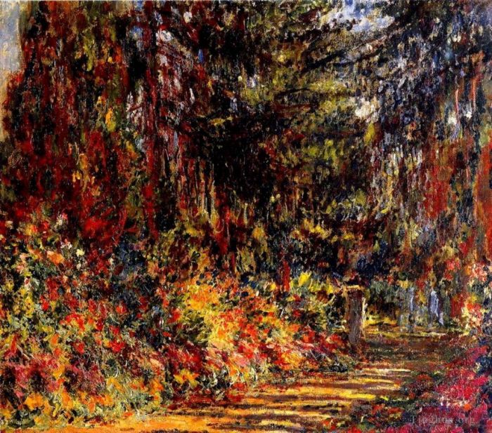 Claude Monet Peinture à l'huile - Le chemin à Giverny