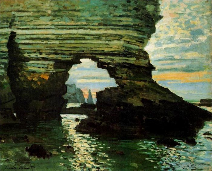 Claude Monet Peinture à l'huile - La Porte d'Amont Étretat (Falaise à Étretat)