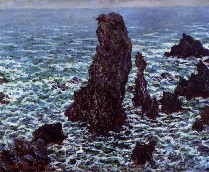 Claude Monet Peinture à l'huile - Les Pyramides de Port Coton BelleIleenMer