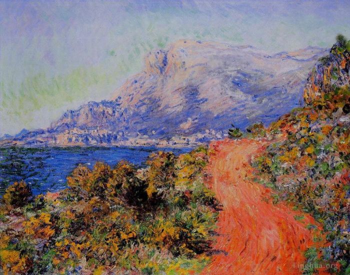 Claude Monet Peinture à l'huile - La Route Rouge près de Menton