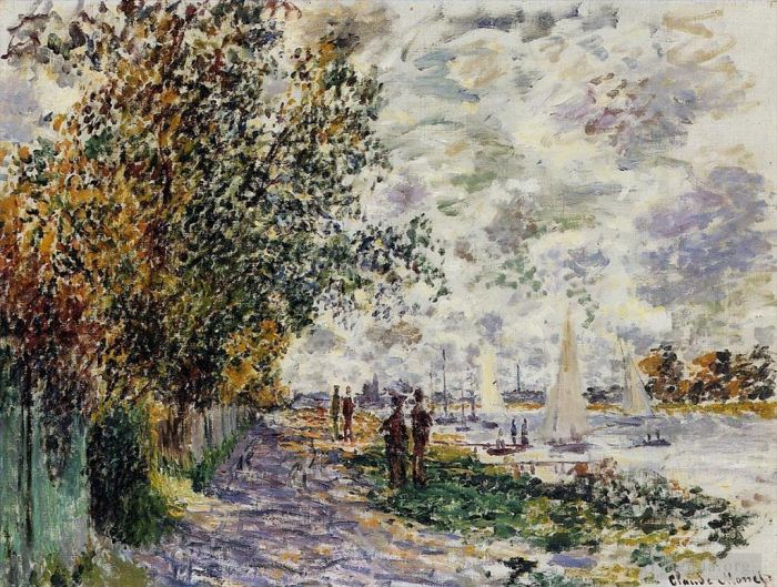 Claude Monet Peinture à l'huile - Les berges du Petit Gennevilliers