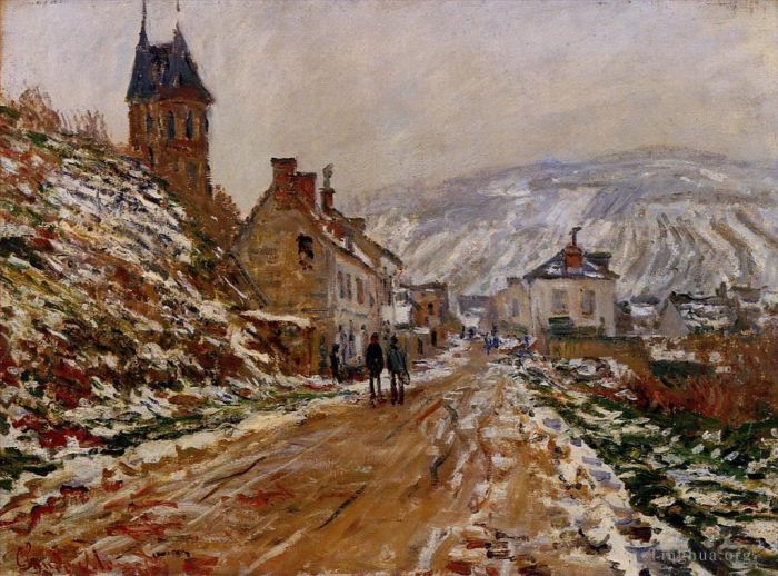 Claude Monet Peinture à l'huile - La route à Vétheuil en hiver