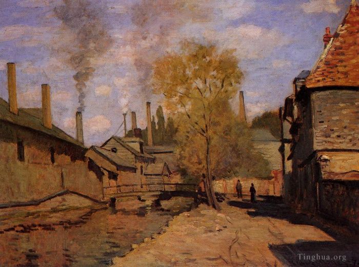 Claude Monet Peinture à l'huile - Le Robec Stream Rouen alias Usines à Deville près de Rouen
