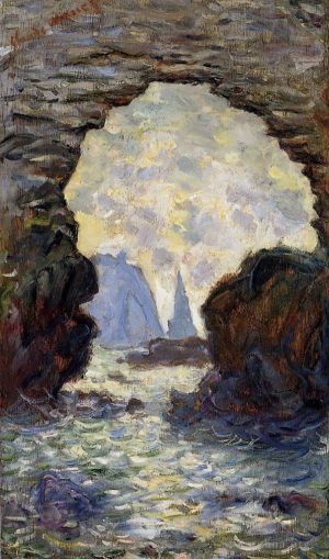 Claude Monet œuvres - L'Aiguille du Rocher vue à travers la Porte d'Aumont