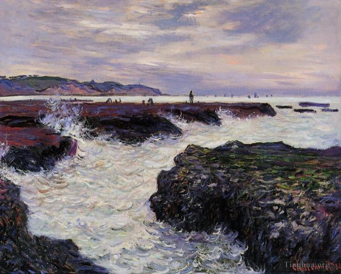 Claude Monet Peinture à l'huile - Les rochers à marée basse Pourville
