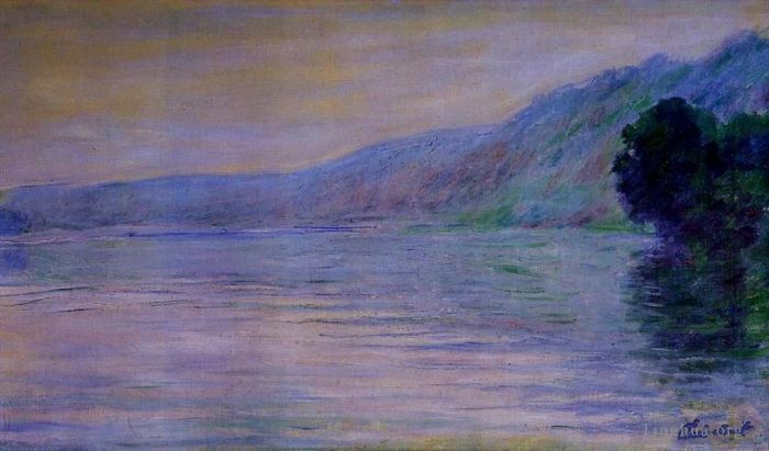 Claude Monet Peinture à l'huile - La Seine à PortVillez Harmonie en Bleu
