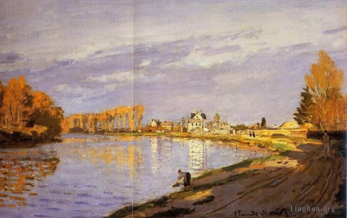 Claude Monet Peinture à l'huile - La Seine près de Bougival détail