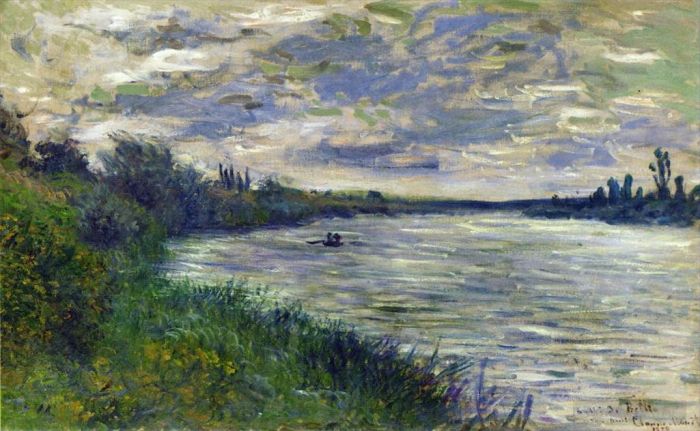Claude Monet Peinture à l'huile - La Seine près de Vétheuil Temps orageux