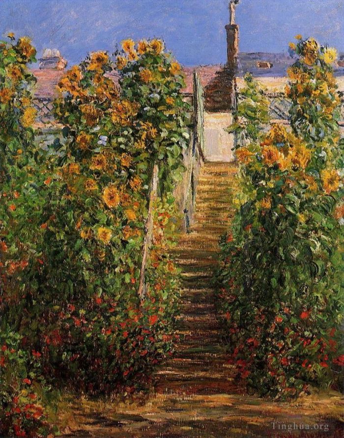 Claude Monet Peinture à l'huile - Les marches de Vétheuil