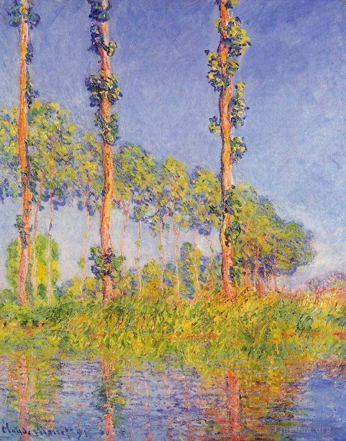 Claude Monet Peinture à l'huile - Effet d'automne de trois peupliers