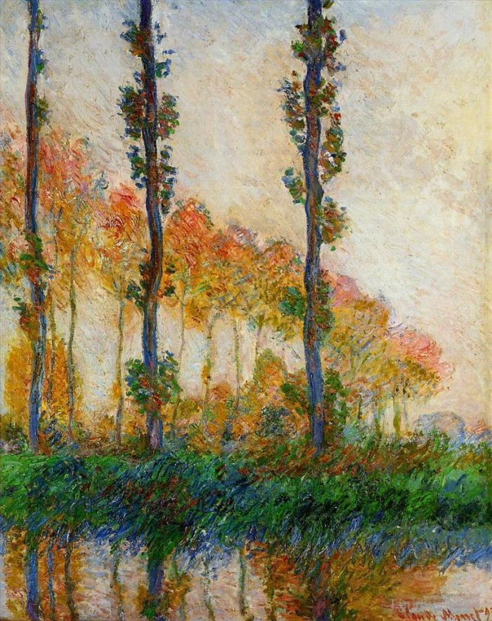 Claude Monet Peinture à l'huile - Trois arbres en automne