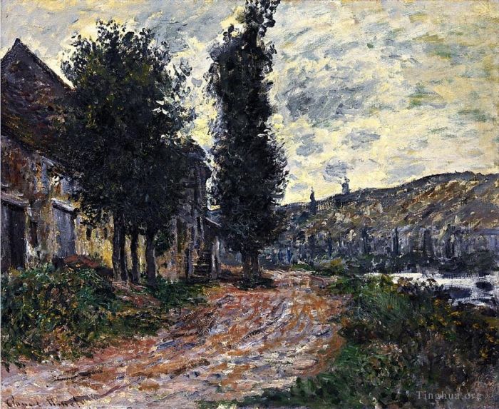 Claude Monet Peinture à l'huile - Chemin de halage à Lavacourt