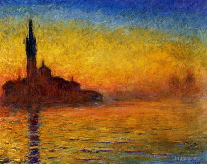 Claude Monet Peinture à l'huile - Saint-Georges Majeur au Crépuscule