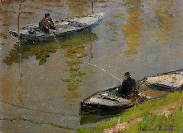 Claude Monet Peinture à l'huile - Deux pêcheurs