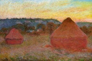 Claude Monet œuvres - Deux meules à la fin de la journée d'automne