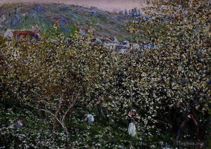 Claude Monet Peinture à l'huile - Pruniers en fleurs de Vétheuil