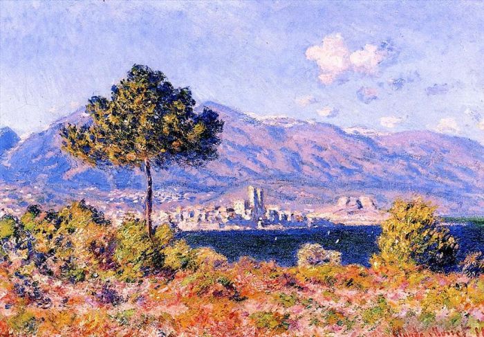 Claude Monet Peinture à l'huile - Vue d'Antibes depuis le Plateau