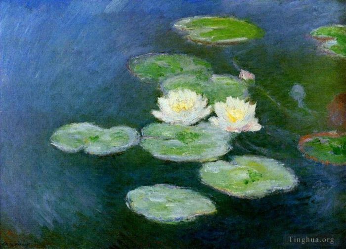 Claude Monet Peinture à l'huile - Effet Soirée Nénuphars