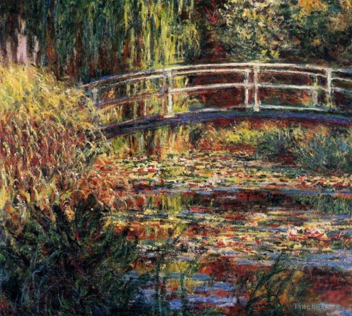 Claude Monet Peinture à l'huile - Symphonie de l'étang aux nénuphars en rose