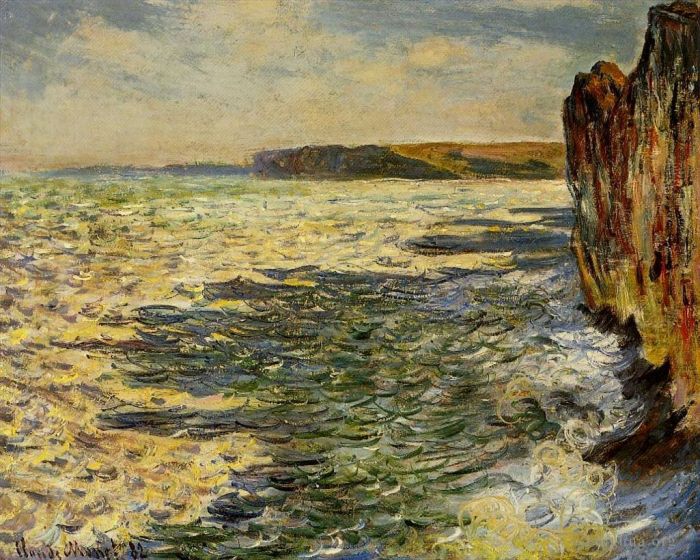 Claude Monet Peinture à l'huile - Vagues et rochers à Pourville