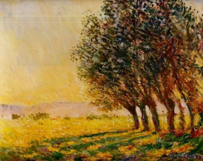 Claude Monet Peinture à l'huile - Saules au coucher du soleil