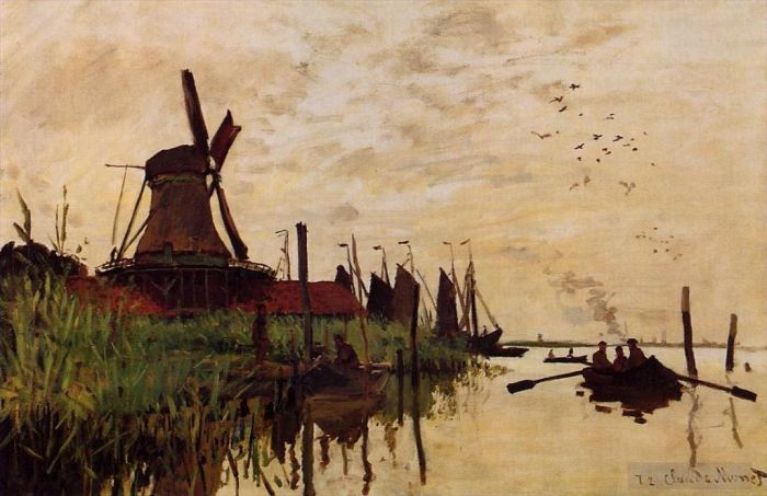 Claude Monet Peinture à l'huile - Moulin à vent à Zaandam