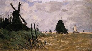 Claude Monet œuvres - Moulins à vent près de Zaandam