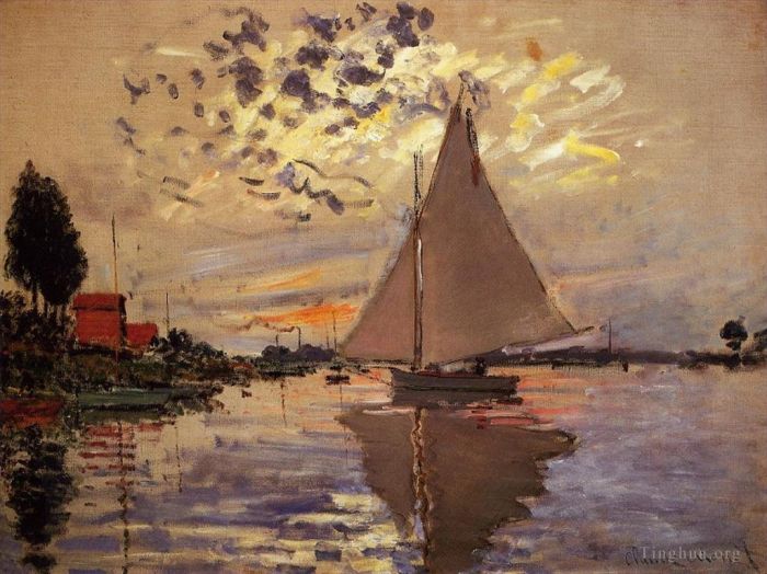 Claude Monet Types de peintures - Voilier au Petit Gennevilliers