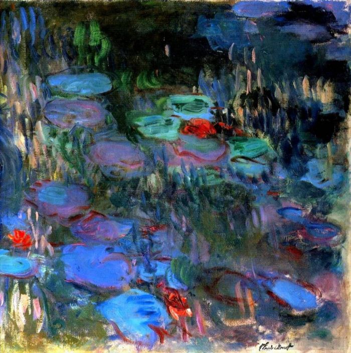 Claude Monet Types de peintures - Nénuphars Reflets de saules pleureurs moitié droite