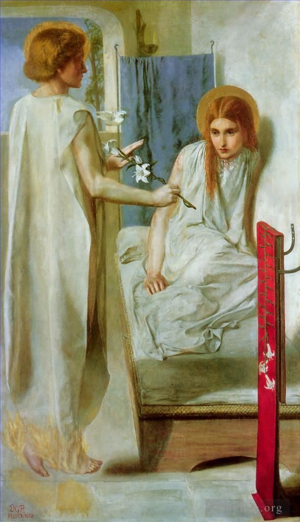 Dante Gabriel Rossetti Peinture à l'huile - Annonciation