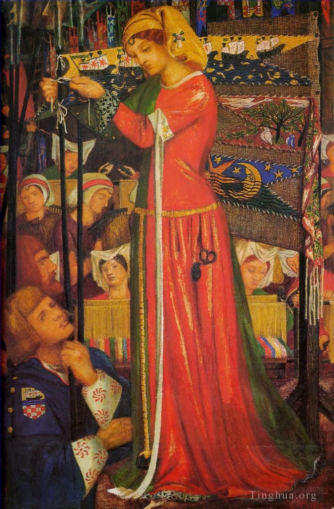 Dante Gabriel Rossetti Peinture à l'huile - Avant la bataille