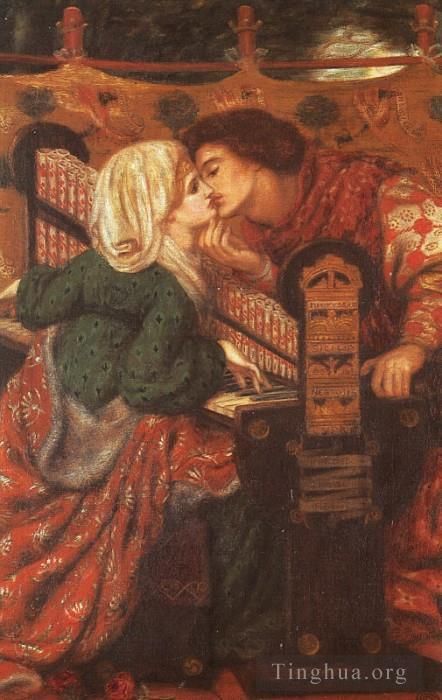 Dante Gabriel Rossetti Peinture à l'huile - Lune de miel du roi René