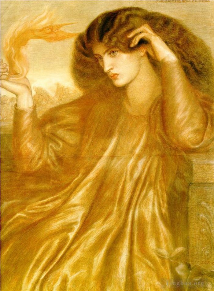Dante Gabriel Rossetti Peinture à l'huile - La Donna della Fiamma