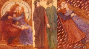Dante Gabriel Rossetti œuvres - Paolo et Francesca Da Rimini