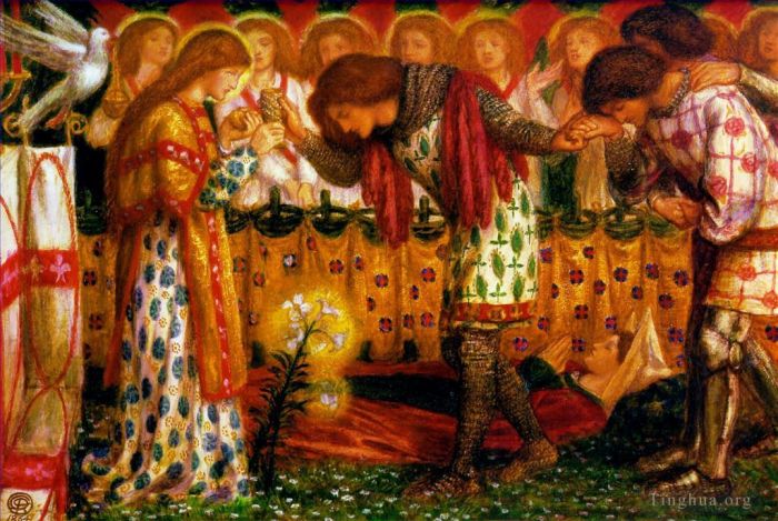 Dante Gabriel Rossetti Peinture à l'huile - Monsieur Galahad
