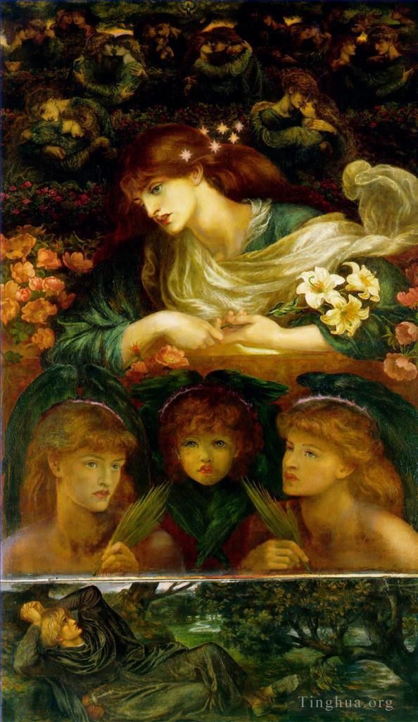 Dante Gabriel Rossetti Peinture à l'huile - Le Bienheureux Damozel