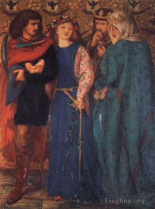 Dante Gabriel Rossetti Peinture à l'huile - La première folie d'Ophélie