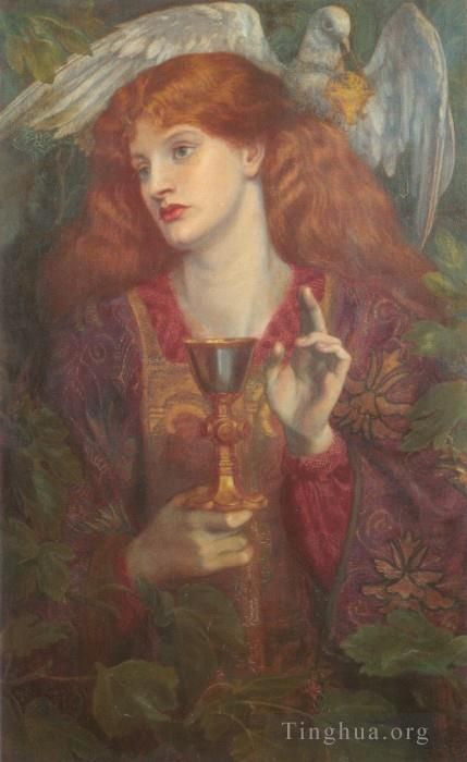 Dante Gabriel Rossetti Peinture à l'huile - Le Saint-Graal