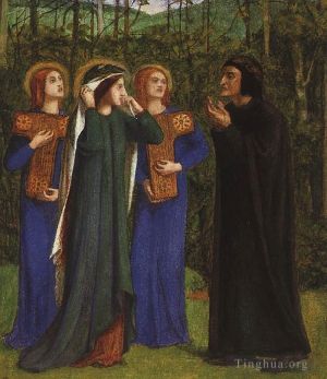 Dante Gabriel Rossetti œuvres - La rencontre de Dante et Béatrice au paradis