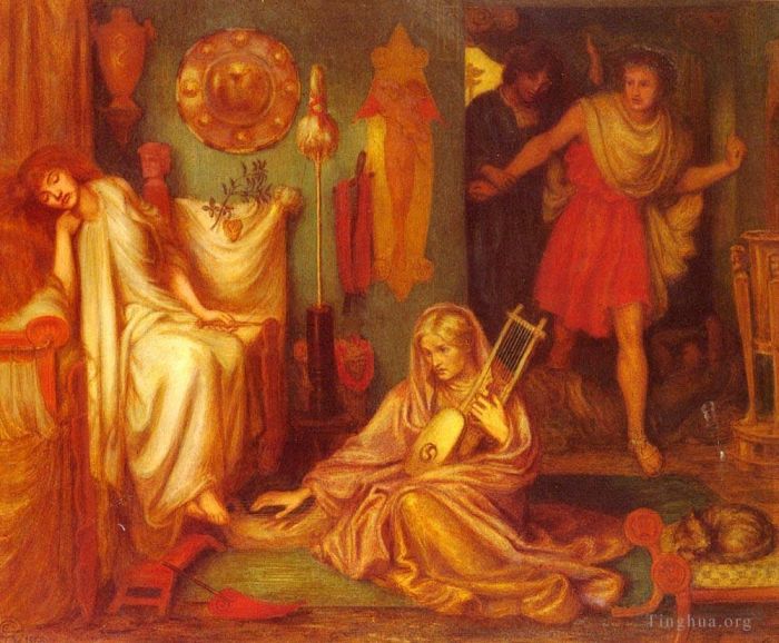 Dante Gabriel Rossetti Peinture à l'huile - Le retour de Tibulle à Délia