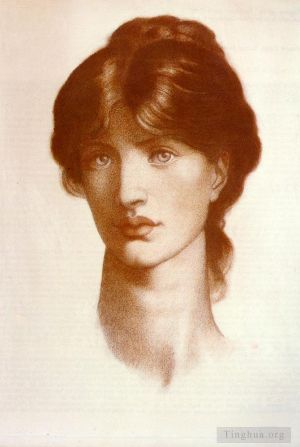 Dante Gabriel Rossetti œuvres - Étude pour une vision de Fiammetta