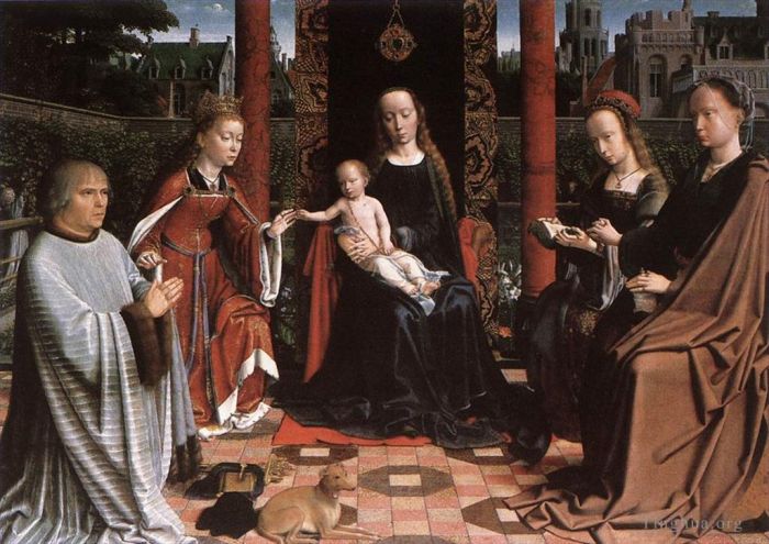 Gerard David Peinture à l'huile - Le mariage mystique de Sainte Catherine