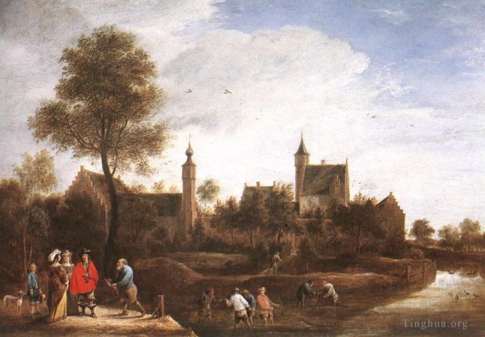 David Teniers the Younger Peinture à l'huile - Une vue de Het Sterckshof près d'Anvers