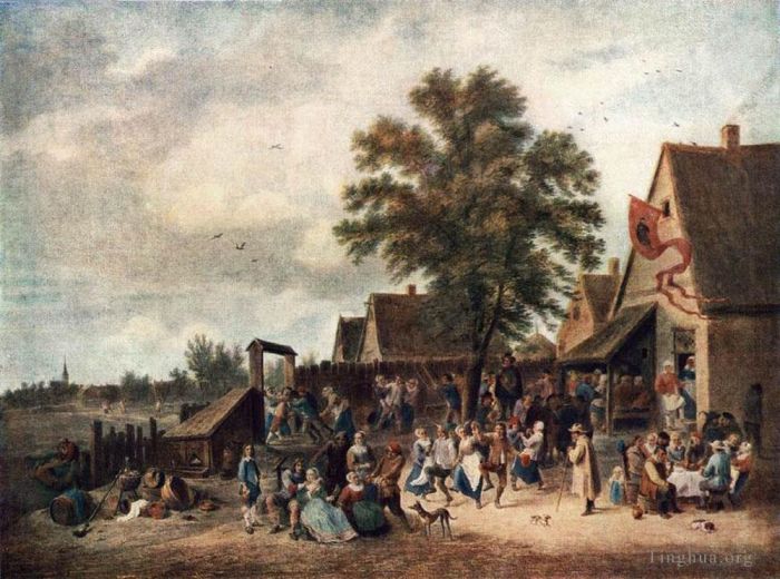 David Teniers the Younger Peinture à l'huile - La fête du village