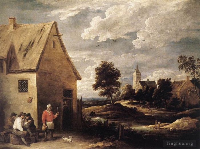 David Teniers the Younger Peinture à l'huile - Scène de village 1
